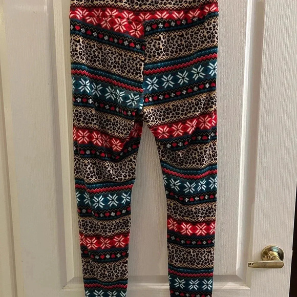 Women's Sweater Fleece Pajama Pants Size LARGE Multicolored EUC - Picture 3 of 4